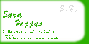 sara hejjas business card